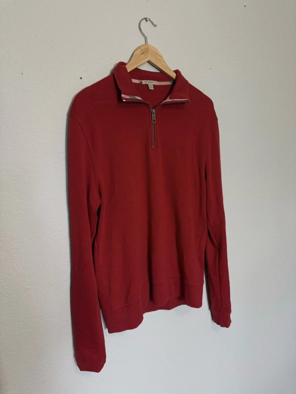 Burberry | Brit Men's Red Quarter-Zip Sweater - L - Picture 1 of 5